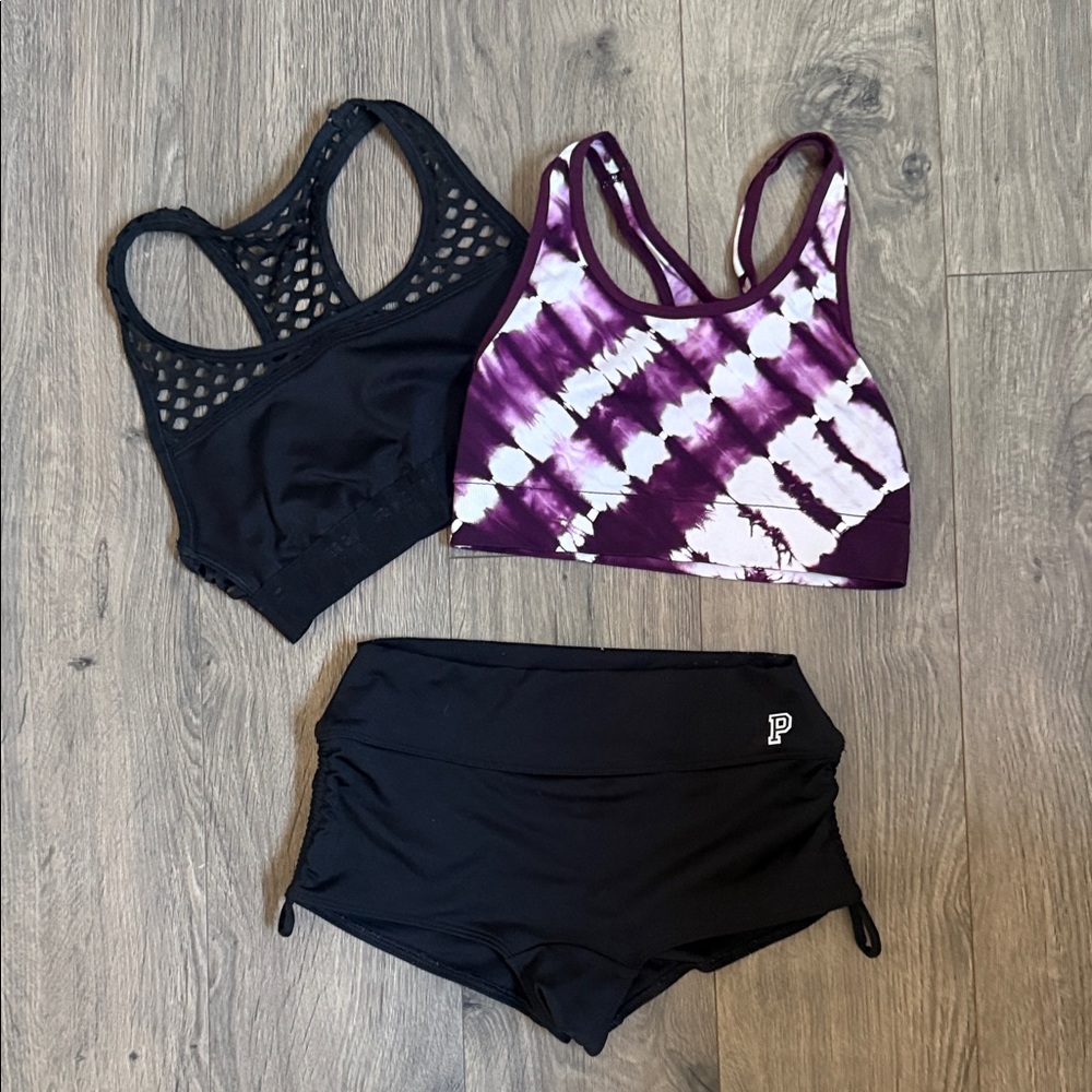 PINK Victoria's Secret Purple Tie-Dye Bikini Set